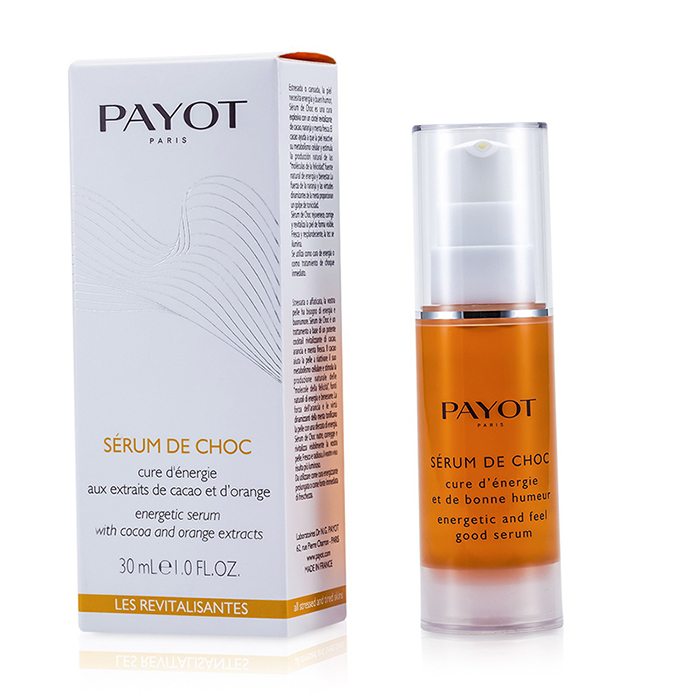 Brand: PayotOld Name: Les Revitalisantes Serum De ChocSize: 30ml/1ozDescription: Интенсивное energizing сыворотка от Payot — это ваше секретное оружие для борьбы с усталостью и стрессом кожи. Формулировка сыворотки насыщена активными компонентами, которые