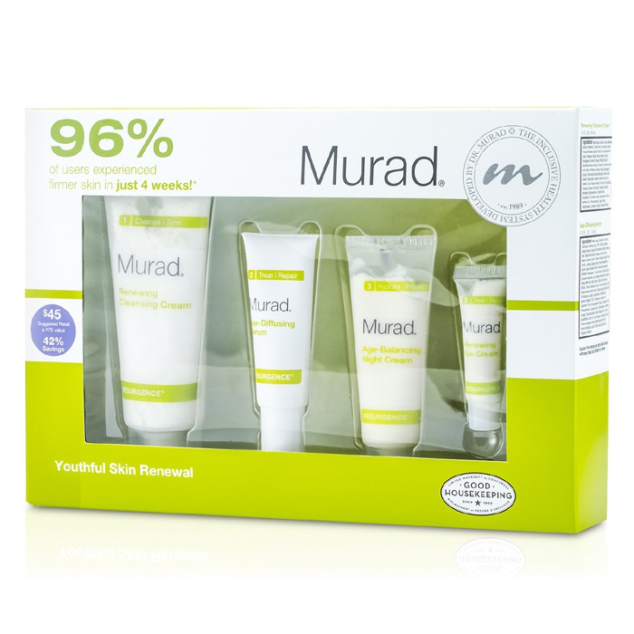 Набор для вечернего восстановления кожи Murad, 4 шт. (крем, тонер, сыворотка, ночной крем)