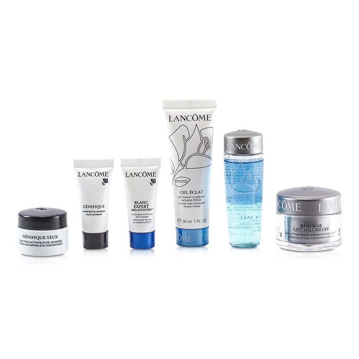Комплект для ухода за кожей для путешествий Lancome, 6 средств: очищение, лифтинг, осветление
