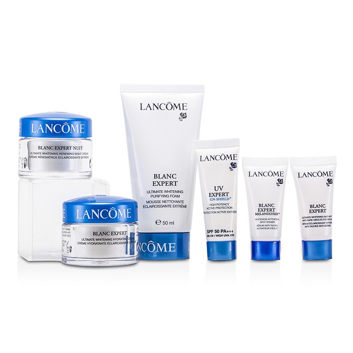Набор средств для ухода за лицом Lancome Blanc Expert: очищающая пена, кремы, сыворотка, 6 шт.