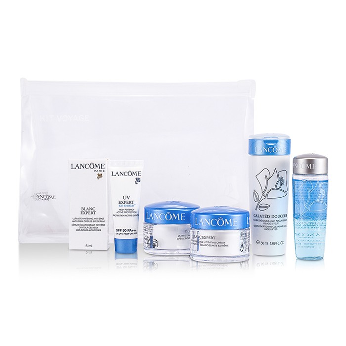 Набор для ухода за лицом Lancôme Blanc Expert Travel Set, 6 предметов: очищающее средство, кремы, сыворотка, солнцезащита