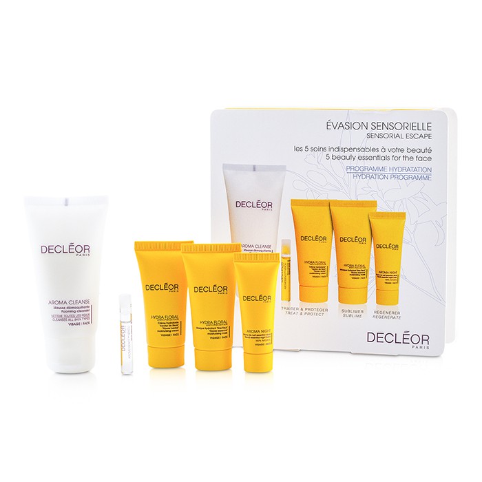Набор увлажнения для лица Decleor Sensorial Escape: 5 средств с нероли, для глубокого увлажнения и ухода.