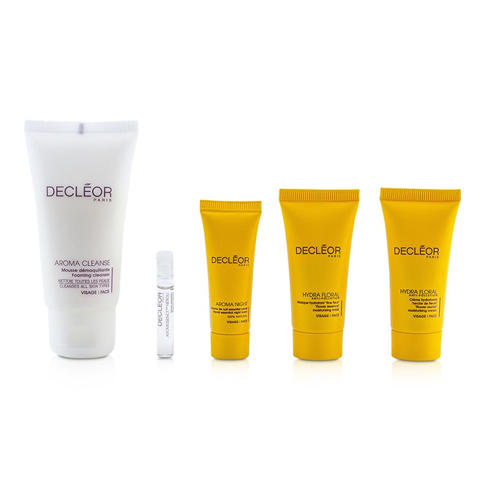 Набор увлажнения для лица Decleor Sensorial Escape: 5 средств с нероли, для глубокого увлажнения и ухода.