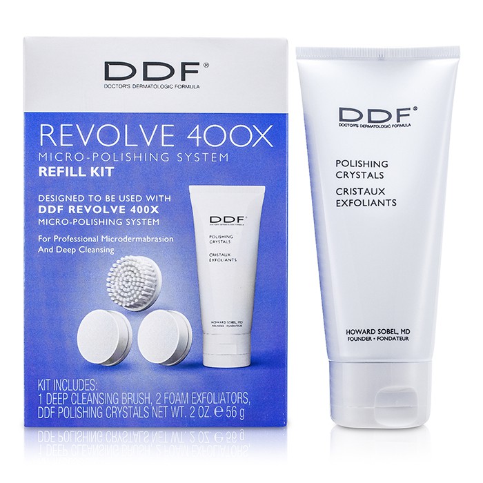 Набор для полировки кожи Ddf Revolve 400X, 4 шт: щеточка и кристаллы для деликатного отшелушивания
