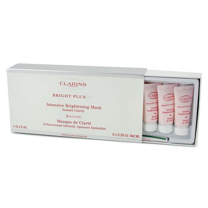 Маска-крем Clarins White Plus для освежения кожи с эффектом пилинга, 8x8 мл