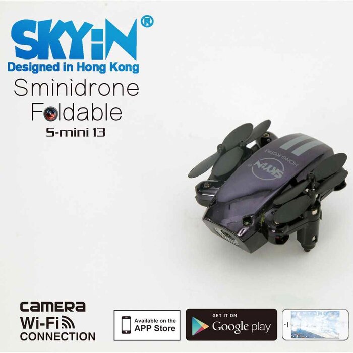 Дрон-камера SKYiN складной, черный, с функцией управления с мобильного телефона