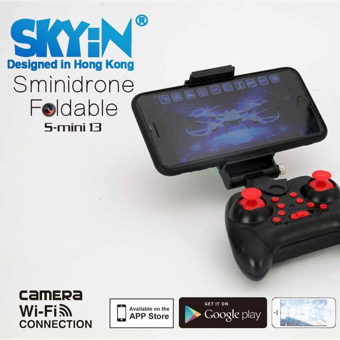 Дрон-камера SKYiN складной, черный, с функцией управления с мобильного телефона