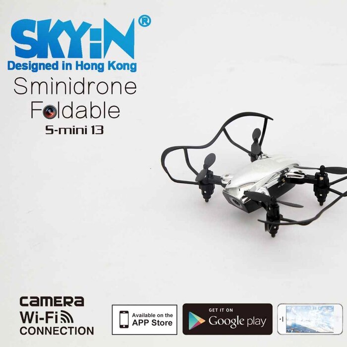 Дрон-камера SKYiN складной, черный, с функцией управления с мобильного телефона
