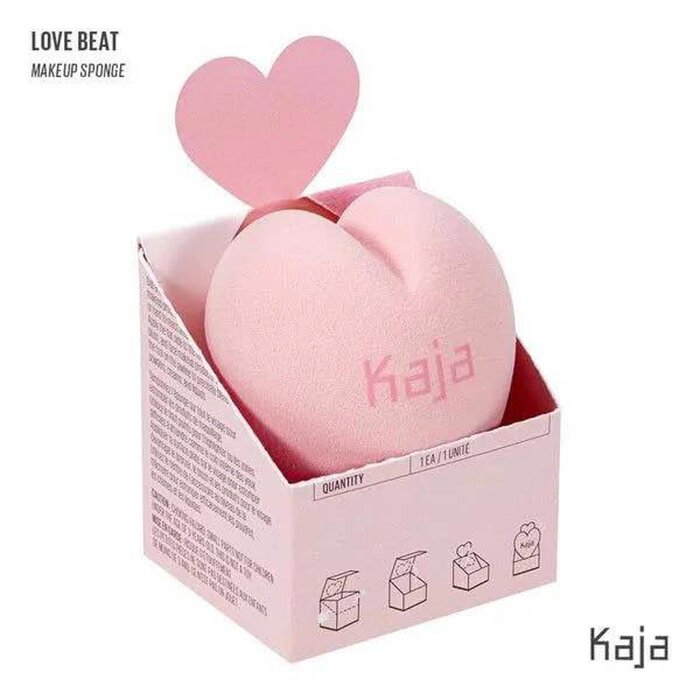 Спонж для макияжа KAJA Beauty в форме сердца, для жидких и пудровых текстур, универсальный.