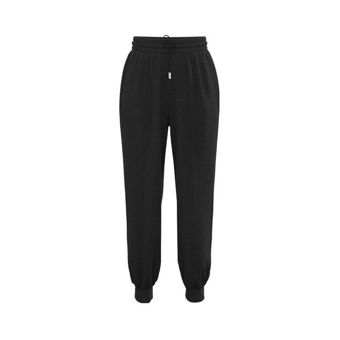 брюки tapered черные с мягкой текстурой из вискозы и нейлона, размер S