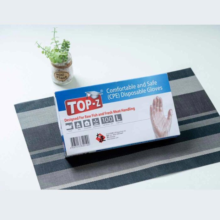 Перчатки TOP-Z из полиэтилена для приготовления пищи и ухода, 100 шт.
