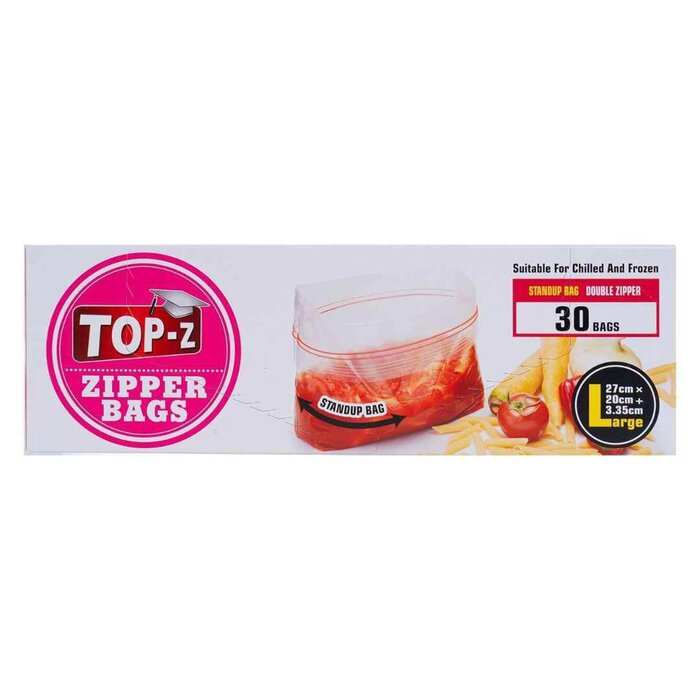 UPAKOVOCHNYE PAKETI TOP-Z 27x20 см, dlya bezopasnogo khraneniya produktov, bez plastifikatorov, s anti-bakterial'nymi svoystvami