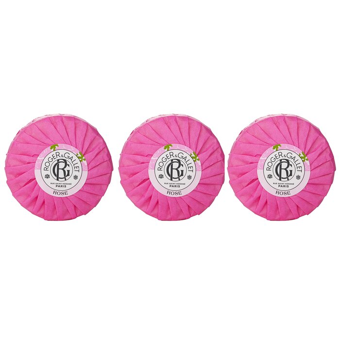 Подарочный набор мыл Roger & Gallet "Розовое благополучие", 3x100 г, с экстрактами розы и растительными маслами