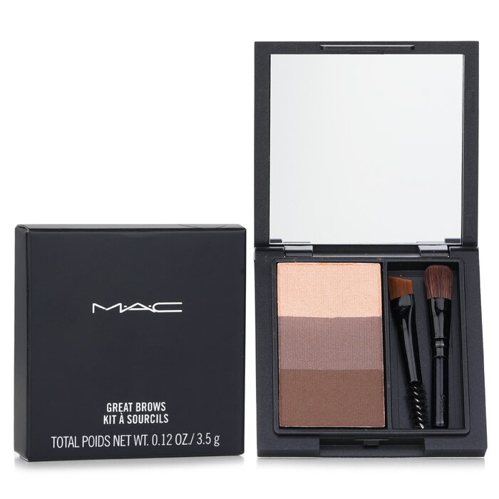 Набор для бровей MAC с матовыми оттенками и хайлайтером, 3.5 г