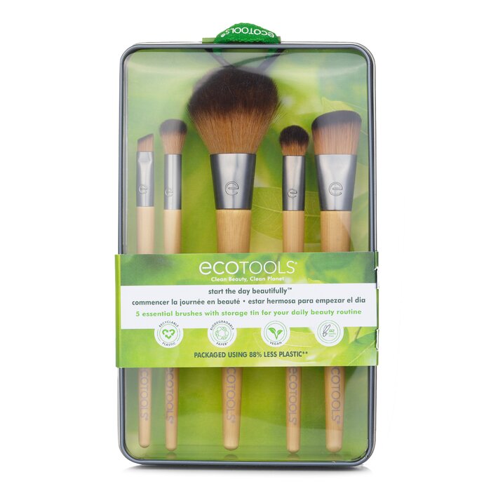 Комплект кистей для макияжа EcoTools, 5 шт. — профессиональный набор для идеального нанесения и растушевки