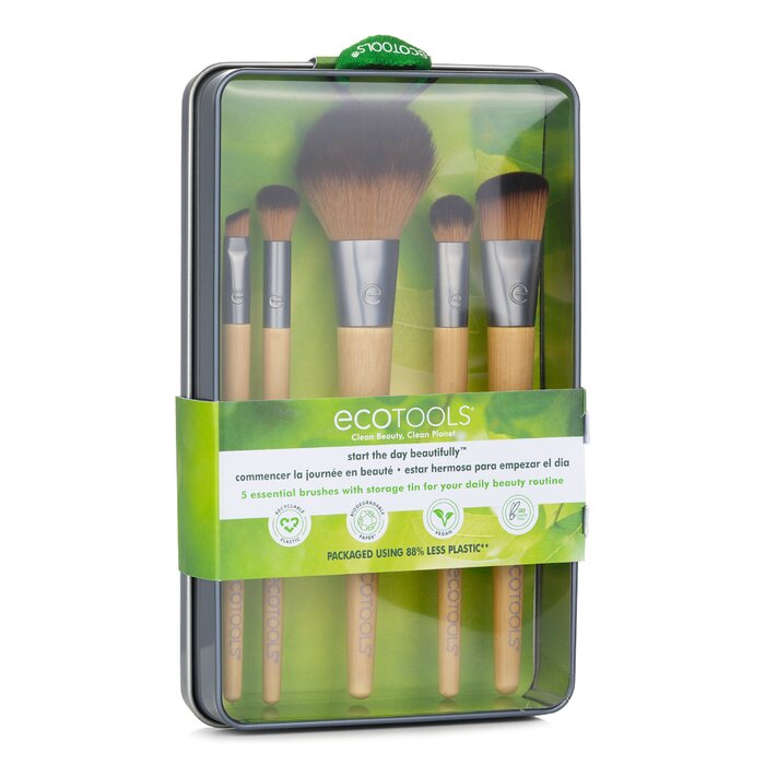 Комплект кистей для макияжа EcoTools, 5 шт. — профессиональный набор для идеального нанесения и растушевки