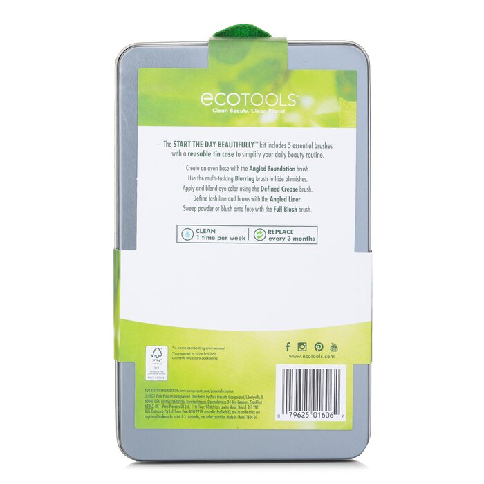 Комплект кистей для макияжа EcoTools, 5 шт. — профессиональный набор для идеального нанесения и растушевки