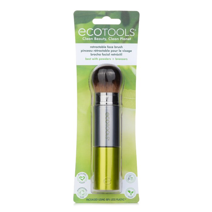 Складная кисть для макияжа EcoTools с мягкими волокнами, идеальна для тональных средств и румян