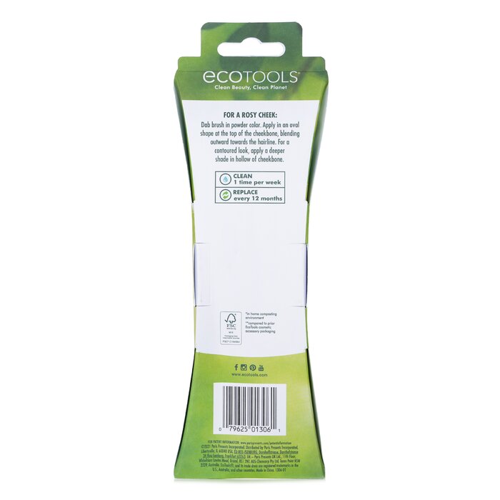 Кисть для румян EcoTools с синтетическими волокнами, точное нанесение, 1 шт.