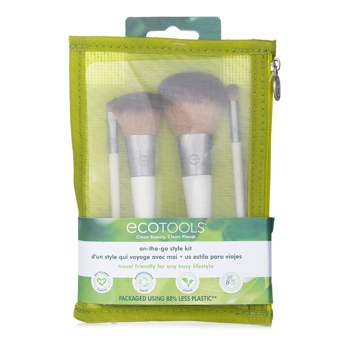 Набор кистей для макияжа EcoTools On-The-Go для профессионального нанесения, компактный размер