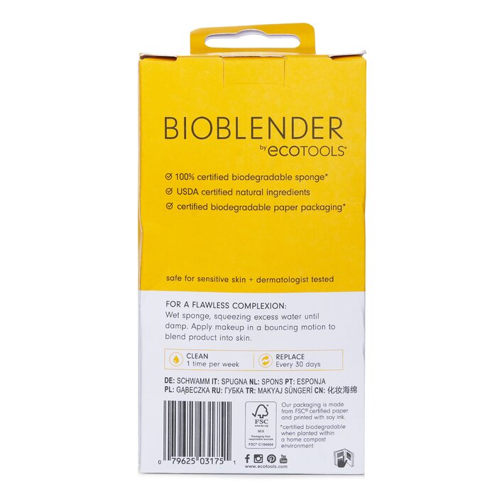 Спонж для макияжа Bioblender, биоразлагаемый, для всех типов кожи, 1 шт.