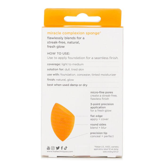 Губка для макияжа Real Techniques Miracle Complexion с трёхточечной технологией, для всех типов кожи