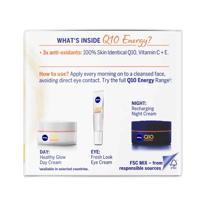 Крем для лица Nivea Q10 Energy с гуараной, для сияния кожи, 50 мл