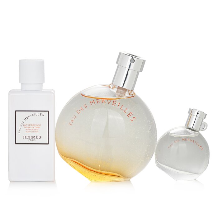 Подарочный набор Eau Des Merveilles, 3 предмета от Hermès — женский аромат с нотами пряностей и цитрусовых
