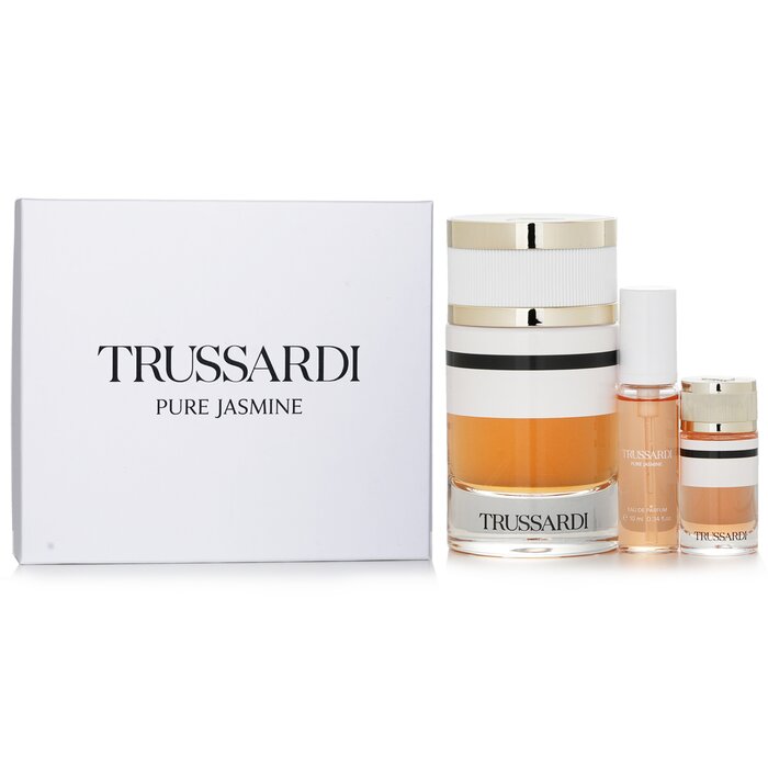 Подарочный набор Trussardi Pure Jasmine: аромат, мини-каша и лосьон для тела, 3 предмета