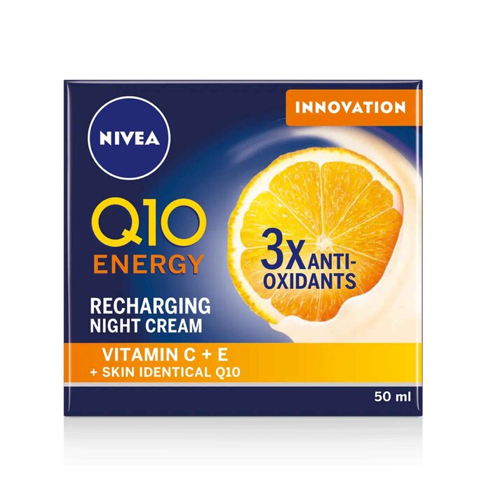 Крем для лица Nivea Q10 с экстрактом гуараны, 50 мл — ночное восстановление для уставшей кожи