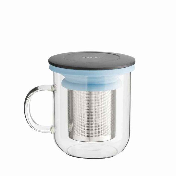 Кружка для заваривания чая Ming Infuser керамическая 350 мл небесного цвета с фильтром