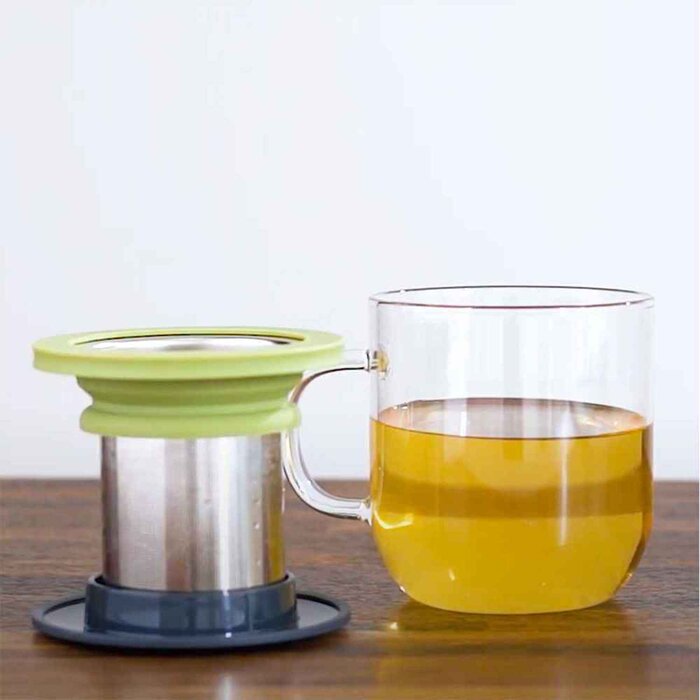 Кружка для заваривания чая Ming Infuser керамическая 350 мл небесного цвета с фильтром