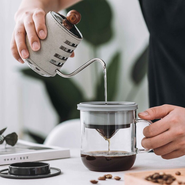 Умная чашка Duo Dripper Mug 2.0 с встроенной системой заваривания, 350 мл, зеленая от PO
