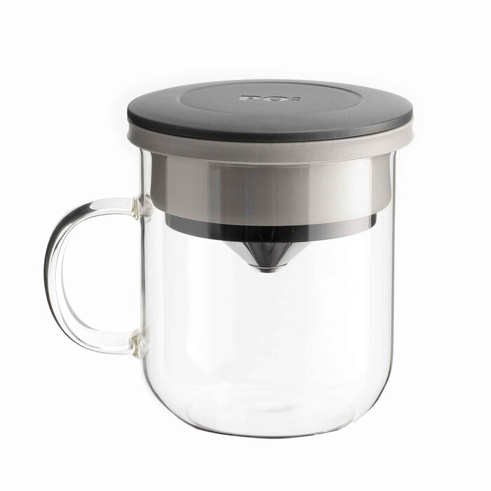 Кружка для заваривания кофе Duo Dripper Mug 2.0 серого цвета, 350 мл