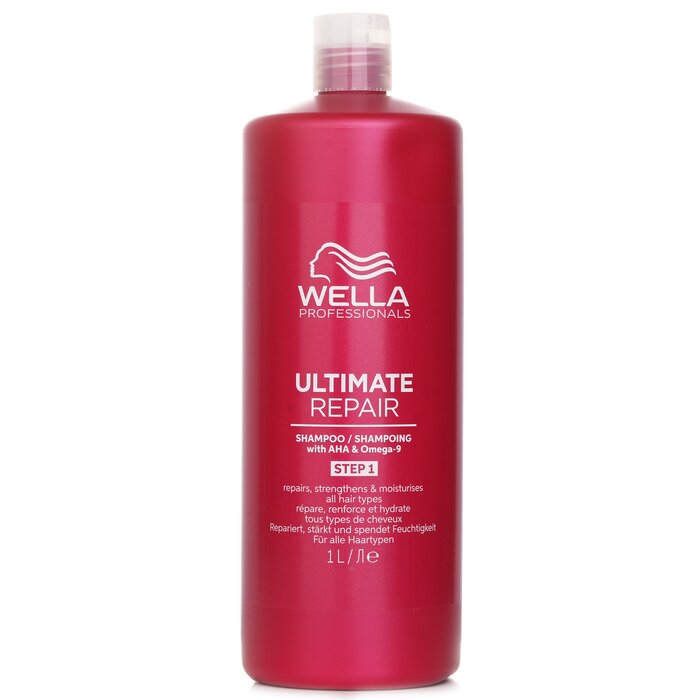 Шампунь Wella Ultimate Repair с AHA и Омега-9 для восстановления поврежденных волос, 1000 мл