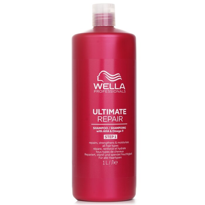 Шампунь Wella Ultimate Repair с AHA и Омега-9 для восстановления поврежденных волос, 1000 мл