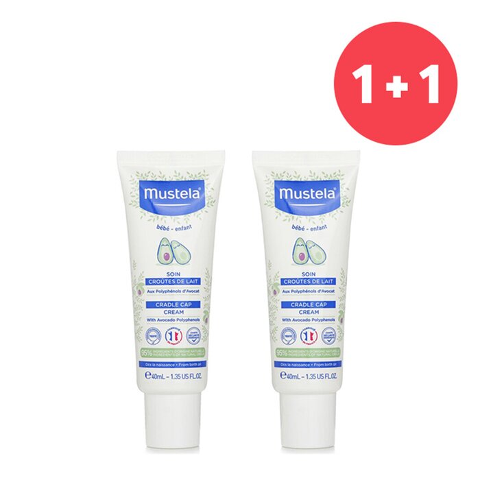 Набор средств Mustela с алоэ вера и маслом борщевика для лечения корочек на голове новорождённых, 40 мл x2