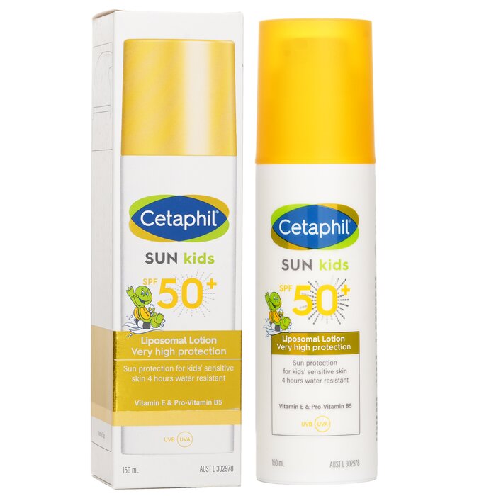 Cetaphil солнцезащитный лосьон для детей SPF 50+, 150 мл, с липосомальной формулой и увлажняющими ингредиентами