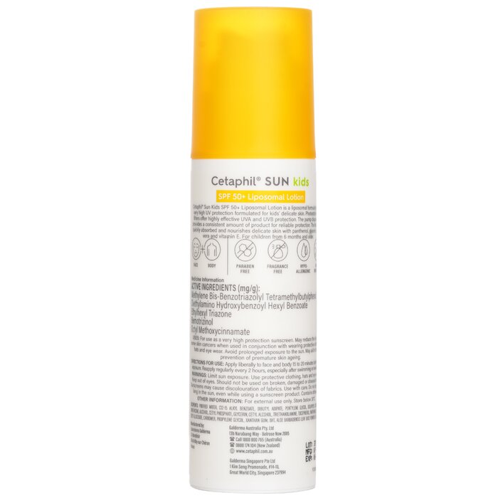 Cetaphil солнцезащитный лосьон для детей SPF 50+, 150 мл, с липосомальной формулой и увлажняющими ингредиентами