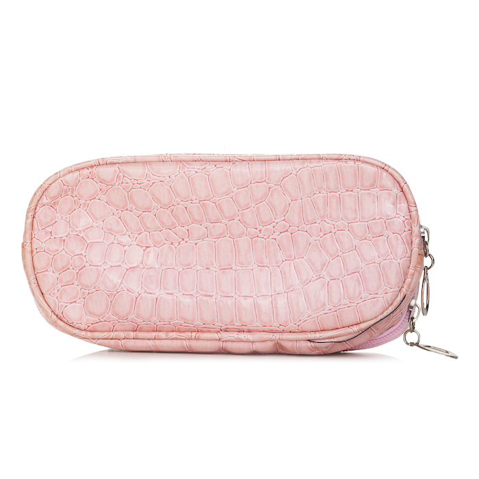 Double Zip Cosmetic Bag # Pink