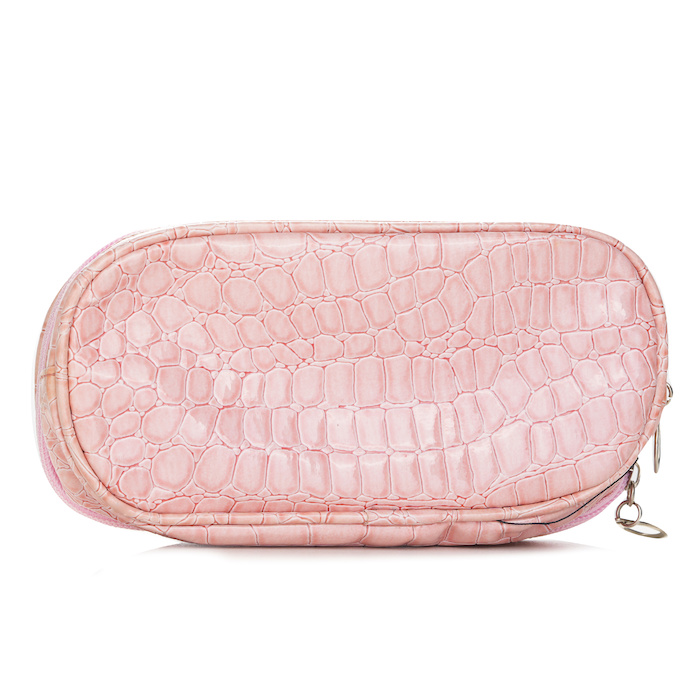Double Zip Cosmetic Bag # Pink