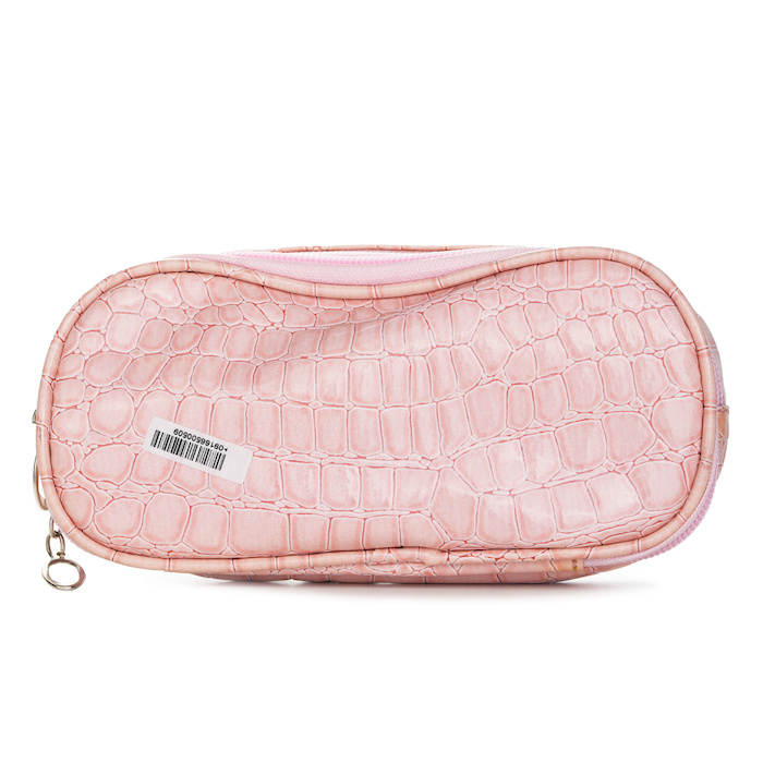 Double Zip Cosmetic Bag # Pink