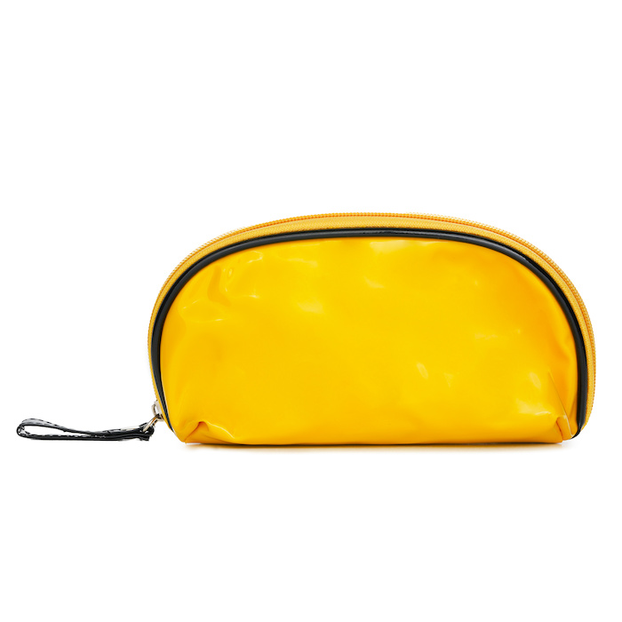 Yellow Cosmetic Bag with Mirror #A