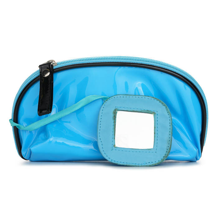 Blue Cosmetic Bag with Mirror #A